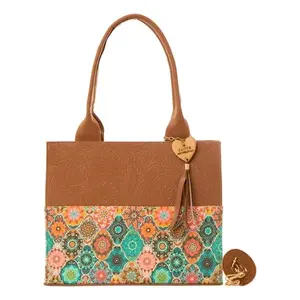 Bolso Tote de Yute Ecológico Fana Dahina Color Camel para Mujer con Diseño Personalizado, Tamaño Mediano, Plegable de Tela para Almacenamiento de Alimentos - Product Image 4