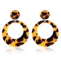 Acrylique écaille de tortue géométrique boucles d'oreilles résine acétate goutte boucles d'oreilles tacheté cerceau rond boucle d'oreille bijoux de mode