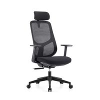 Chaise de bureau en maille JOHOOFURNITURE, dossier haut, gris, OEM ODM, Silla De Oficina, pour usage commercial, moderne, robuste, confortable