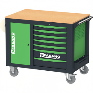 Fasano Tools Mobile Workbench 14 Drawer Rolling Cabinet <b>Workshop</b> <b>Storage</b> Unit - Product Image 2