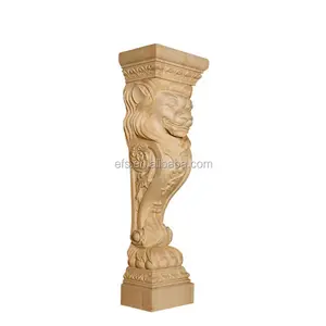 Wall corner bracket wood capitals carved corbel wooden distressed animal lion corbel manufacturers