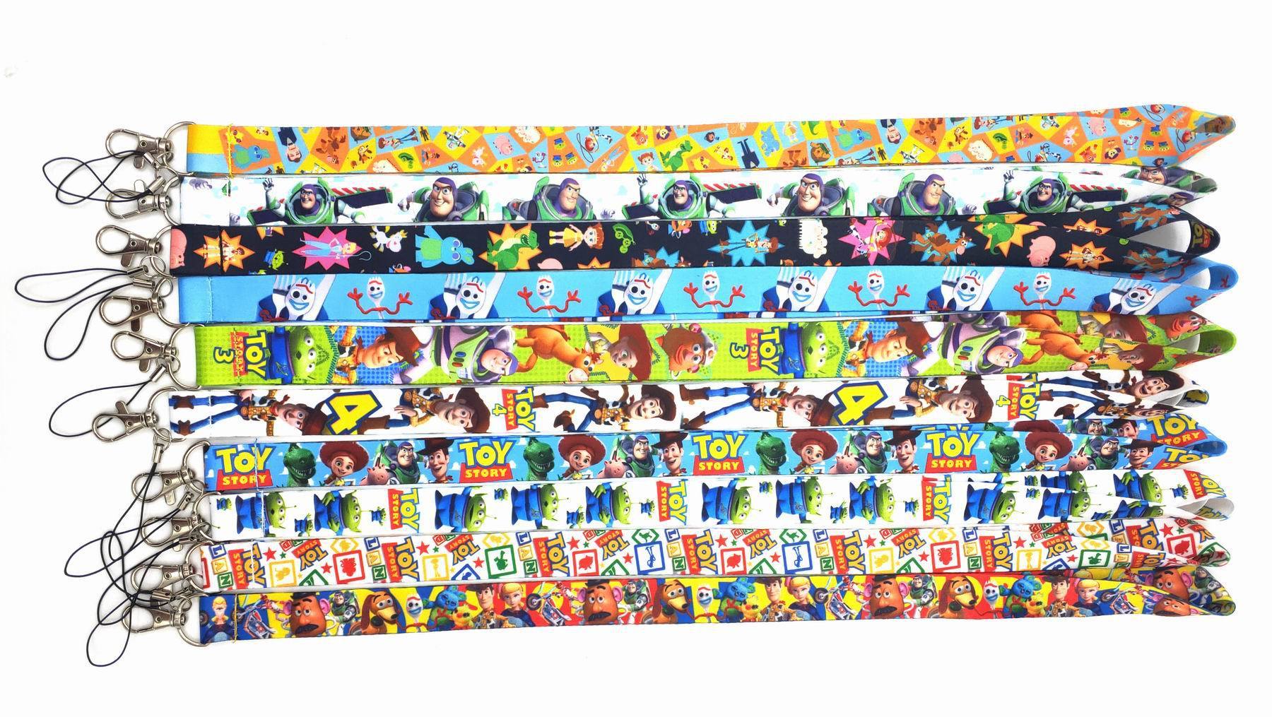 Cute Cartoon Toy Story Alien Woody Forky Lanyards Wholesale Phone Accessories Anti-Lost Neck Strap Portable Stain Lanyard