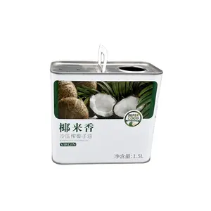 Food Grade Vazio Comestível 250Ml 500Ml 750 Ml 1L 2L 3L 5L Quadrado Tin Can Coconut Noz Oil Tin Packaging Can