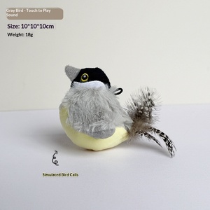 Kediler ve Köpekler İç<span class=keywords><strong>in</strong></span> Çevre Dostu Polyester Çiğneme Oyuncağı - Sıkıntı Giderici Diş Temizleyici Kendinden Sesli Sallanan Kuş Simülasyonu Peluş Serçe - Product Image 6