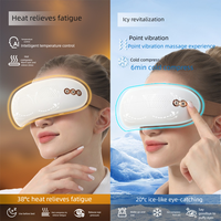 Masseur oculaire sans fil avec compresse chaude et froide, appareil de massage pour les yeux avec 12 vibrateurs en silicone pour soulager les migraines, la sécheresse oculaire et favoriser la relaxation