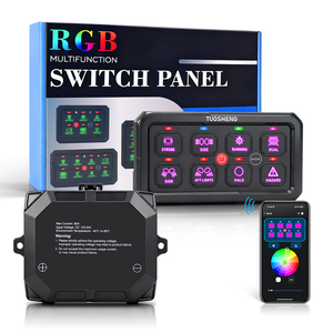 Panel de Interruptores de 8 Canales con Control por Aplicación, Retroiluminación RGB, Resistente al Agua IP65, Caja de Control Inalámbrica para Camioneta, Automóvil, Barco, UTV, ATV - Product Image 1