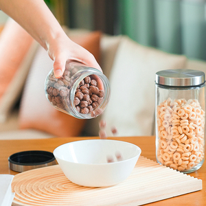 Nhà Hàng Không Khí Chặt Chẽ Glass Snack Thực Phẩm Kẹo Ngũ Cốc Tổ Chức Lưu Trữ Container Lọ Với Nắp Thép Không Gỉ - Product Image 4