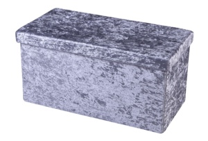 Custom Crushed Velvet Fabric Upholstered Foldable <strong>Storage</strong> Ottoman Sofa Chair Back Folding <strong>Stool</strong> for Kitchen and <strong>Bathroom</strong> Use - Product Image 2