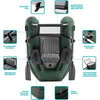 Bateau gonflable portable en PVC pour la pêche, canoë-kayak en caoutchouc pour une personne