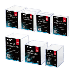Boîte de rangement transparente pour cartes à collectionner, 2 pièces, compatible avec les cartes de sport, TCG, cartes à jouer, boîte de collection - Product Image 1