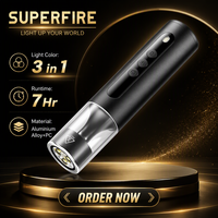 Lampe torche LED UV multifonction SUPERFIRE T70 3-en-1 étanche en aluminium avec mise au point réglable et lumière de camping télescopique