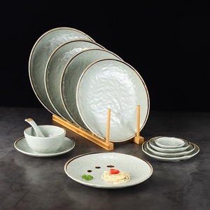 <b>Melamine</b> tableware <b>plates</b>, Japanese style plastic round <b>plates</b>, imitation porcelain creative and unique restaurant dishes, hot - Product Image 1