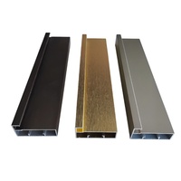 Poignée de meuble de cuisine en aluminium anodisé de 45 mm, profilé de cadre de porte en verre pour armoire en alliage d'aluminium miroir