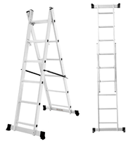 Échelle télescopique en aluminium de 150 kg (330 lb) avec marches larges antidérapantes et verrou de sécurité pour la maison/la cuisine, conforme aux normes ANSI EN131 OSHA7, usage industriel
