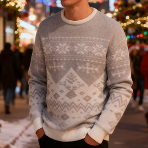 Suéteres de Natal de Inverno, Pulôveres Casuais de Natal com Estampa de Floco de Neve, Suéteres Feios para Casais e Famílias - Product Image 4