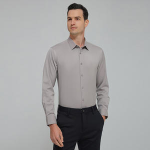 Chemises habillées en soie blanche pour hommes de luxe de haute qualité des années <span class=keywords><strong>80</strong></span> <span class=keywords><strong>Style</strong></span> décontracté d'affaires avec <span class=keywords><strong>chemise</strong></span> boutonnée de qualité - Product Image 4