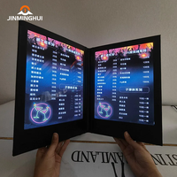 Menu de panneau de lumière LED à détection automatique rechargeable personnalisé changement facile de contenu carte des vins restaurants hôtel restaurant fournitures