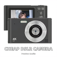 Mini Caméra Vidéo Professionnelle Type Reflex avec Écran 2,4 Pouces Capteur d'Image CMOS 4K Objectif Zoom Compact WiFi pour Enfants