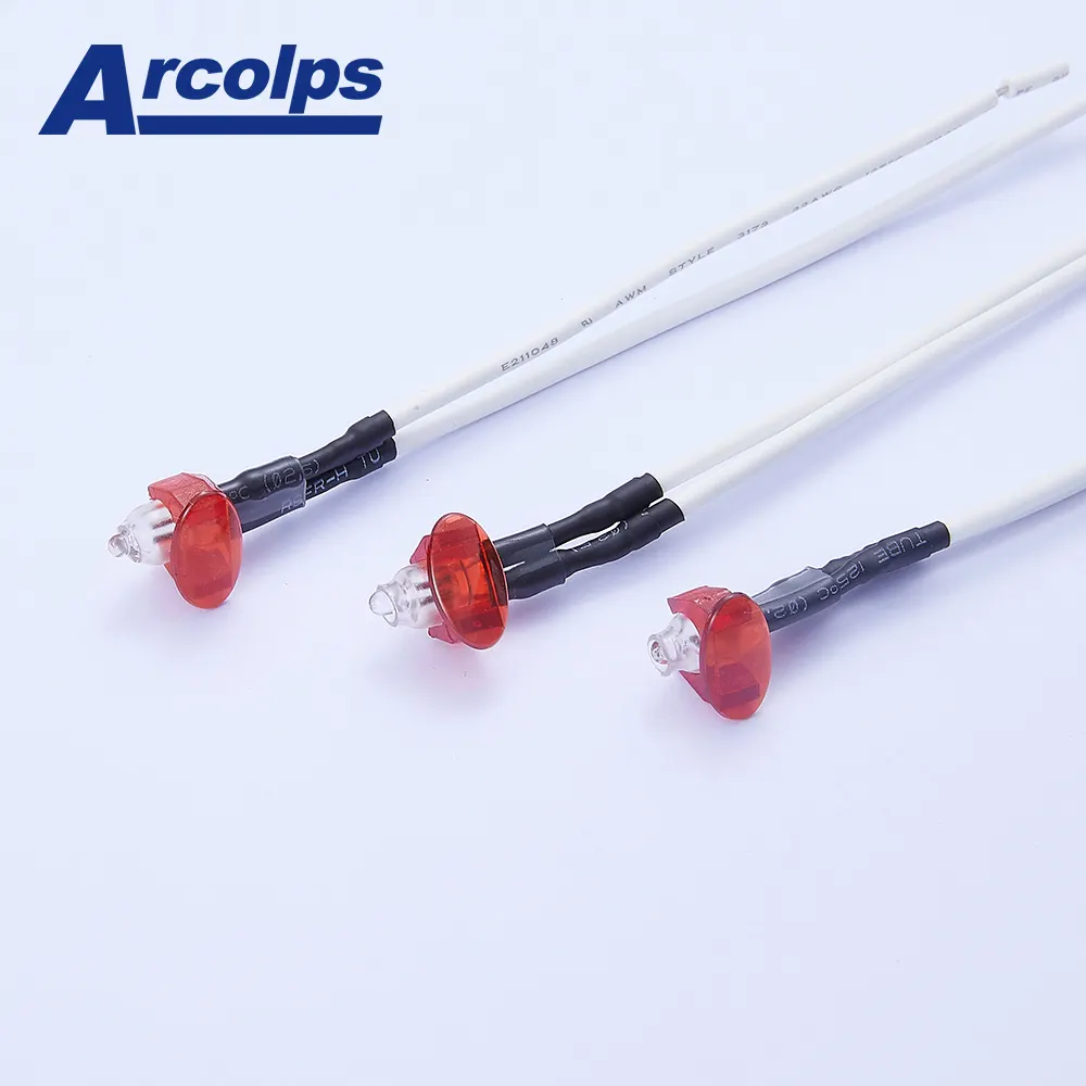 Arcolps 230V 110V Neon Led Indicator Lights Witch Cable Waterproof Signal Pilot Lamp