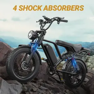 Bicicleta Eléctrica de Doble Disco con Neumáticos Gruesos de 20 Pulgadas, 250w, 25km/h, Envío desde Almacén en la UE, Bicicleta Eléctrica para Adultos, Fatbike BK20 - Product Image 2