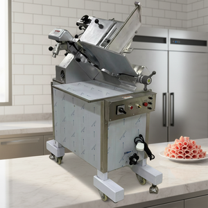 Machine à trancher la viande congelée commerciale, trancheuse automatique industrielle <span class=keywords><strong>pour</strong></span> viande en rouleau, <span class=keywords><strong>pour</strong></span> la transformation du bœuf, des saucisses, du fromage et du poisson - Product Image 1