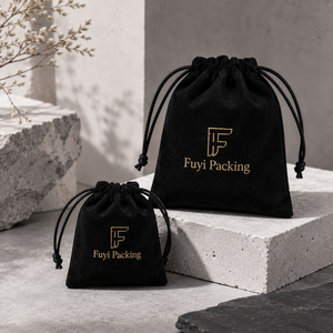 Bolsa de Joyería Moderna de Terciopelo con Logotipo Personalizado, 7*9cm, Cuadrada, con Cierre de Cordón, Empaque de Joyería de Lujo, Presentación para Minoristas, Regalo para Tiendas - Product Image 1