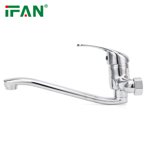 Euroclima Vòi trộn bồn rửa nhà bếp 1 tay gắn tường mạ crôm Hợp kim kẽm hiện đại cổ dài thương mại với xoay 360 độ - Product Image 5