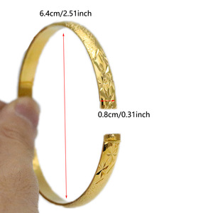 UWIN Open Cuff Gold Tone <strong>Bangle</strong> Star <strong>Engraved</strong> Multi-Shaped Fashion Women Jewelry for Daily Wear Vacuum Plated Open <strong>Bangle</strong> - Product Image 6