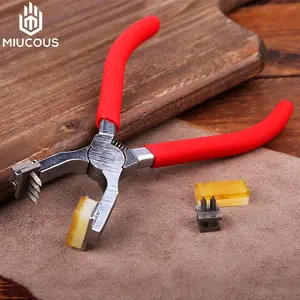 Deri DIY dikiş deliği yumruk 4mm sessiz deri el pense (Rhombus 4 diş ve 2 diş)