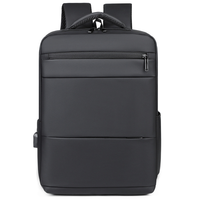 Mochila Impermeable para Portátil, Unisex, Ligera, Duradera, Práctica, de Tela PU con Puerto USB para Negocios, Oficina y Uso Diario
