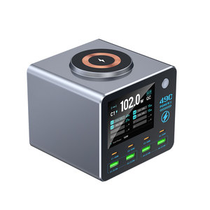 สถานีชาร์จ GaN 140w สำหรับเดสก์ท็อป 8 พอร์ต ชาร์จเร็วสำหรับแล็ปท็อป แท็บเล็ต สมาร์ทวอทช์ หูฟัง ฮับจ่ายไฟสำหรับอุปกรณ์หลายชนิด - Product Image 2