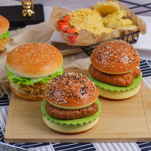 Ensemble de jouets squishy PU en forme de burger - Modèle alimentaire souple et à récupération lente pour affichage en magasin et cadeaux promotionnels - Grand squishy burger - Product Image 5
