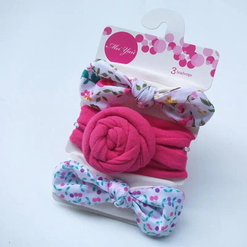 Bandeau élastique en tissu coloré pour bébé, avec nœuds et imprimé, à balles, pour fille, nouvelle collection