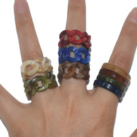 Koreanische Art Vintage klobigen Design leere Kunststoff Acryl harz Ring Schmuck Unisex