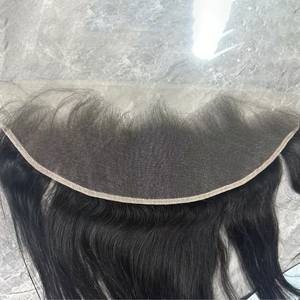 Cierre frontal de encaje HD en forma de <span class=keywords><strong>M</strong></span> 13x4, frontal HD <span class=keywords><strong>100</strong></span>% cabello virgen liso sin procesar, tejido de cabello de 8-30 pulgadas, cierre atado <span class=keywords><strong>a</strong></span> mano - Product Image 3