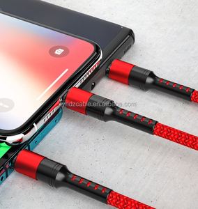 3-in-1 5A Fast Charging <b>USB</b> Type C <b>Cable</b> Aluminum Alloy Braid Shielding for iPhone <b>Micro</b>-<b>USB</b> Ports - Product Image 5