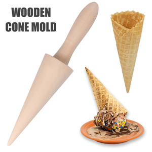 Rouleau à pizzelle en bois de hêtre naturel, moule à cône pour krumkake/crème glacée, vente chaude - Product Image 1