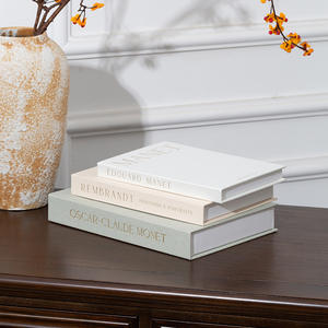 Caja de Almacenamiento Rectangular de 3 Piezas con Imán, Papel Gris, Decorativa para Libros, Accesorio para Fotos, Libro de Simulación de Carga Suave - Product Image 2