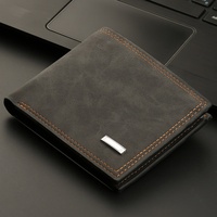 Dompet Pendek Pria Gaya Jepang Kapasitas Besar Kasual Trendi Dompet Kulit PU Tempat Kartu