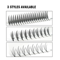 Extensions de cils en flocons faits à la main, pré-fabriqués, type CD Comics, en cachemire, avec 12 rangées CC, pour logo personnalisé, vente en gros