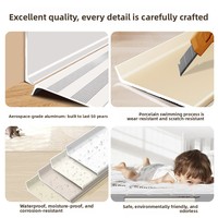 Nouvelle Plinthe en Alliage d'Aluminium Épaissie Effet Crème, Sans Perçage, Auto-adhésive, Étanche, Finition Mate pour Appartement
