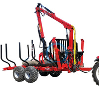 Meilleure vente machine forestière Quad Bike Log Trailer avec 4.2/4.7/5.5/6.5/7m grue forêt bois remorque pour tracteur