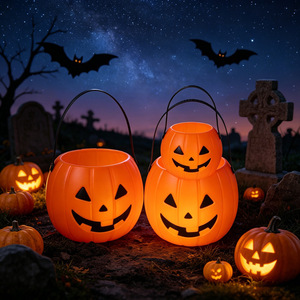 De Long Z357 Nuovo Secchio a Forma di Zucca Portatile, Accessorio per Cosplay, Decorazione e Regalo di <span class=keywords><strong>Halloween</strong></span> per Bambini, per Interni e Vetrine di Centri Commerciali - Product Image 4