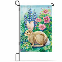 Drapeau de jardin à motif de lapin, choix idéal pour les amoureux des animaux, drapeau de jardin floral en polyester double face pour la décoration extérieure de la maison