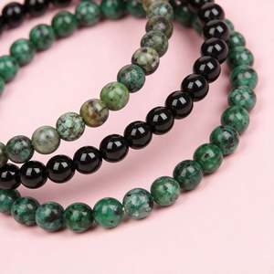 Pulseira de Pedra Natural de 8mm para Homens, Conjunto de Joias Simples e Retrô com Corda Elástica - Product Image 6