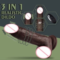Dildo réaliste rechargeable par USB, taille accrue, avec télécommande, rotation à 360 degrés, tige épaisse, jouet pour adultes