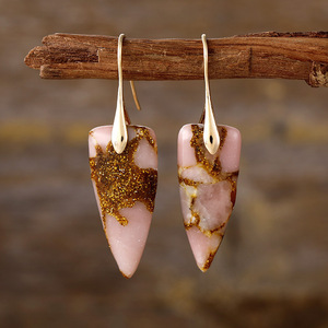 Boucles d'oreilles en pierre naturelle pour femmes, bijoux de luxe légers à la mode, origine Jinhua - Product Image 2