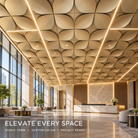 Plafond en aluminium sculpté, panneau en aluminium sur mesure, plafond intérieur de hall, revêtement métallique artistique pour l'architecture commerciale
