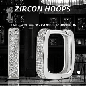 Pendientes de Aro en Forma de U de Plata de Ley 925 con Circonitas, Diseño Geométrico Étnico, Moda 2023, para Mujeres y Niñas, Joyería para Bodas y Fiestas - Product Image 3