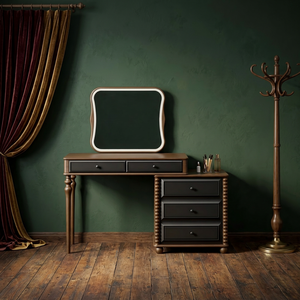 Modern Makeup <b>Vanity</b> <b>Table</b> with Oval <b>Mirror</b> and Storage Drawers for Bedroom Furniture - Product Image 2